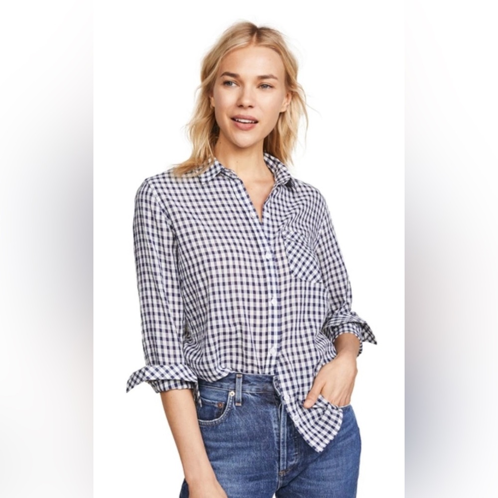 Rails Blue and White Relaxed Button Down Shirt